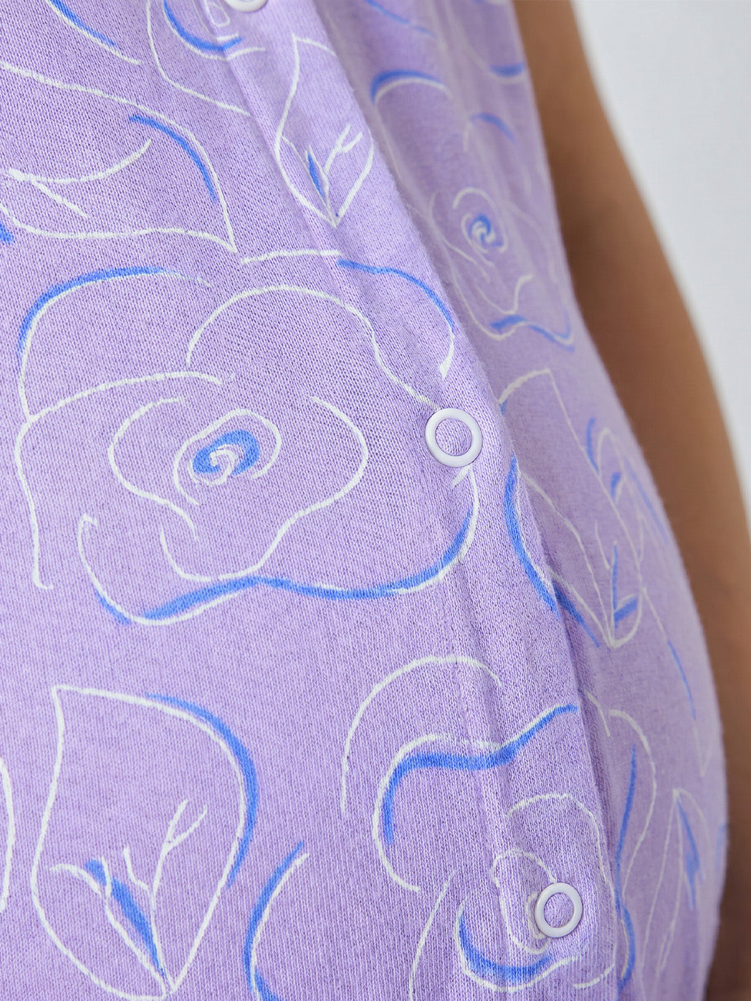 Lilac Floral Hosiery Zipless Maternity Nighty