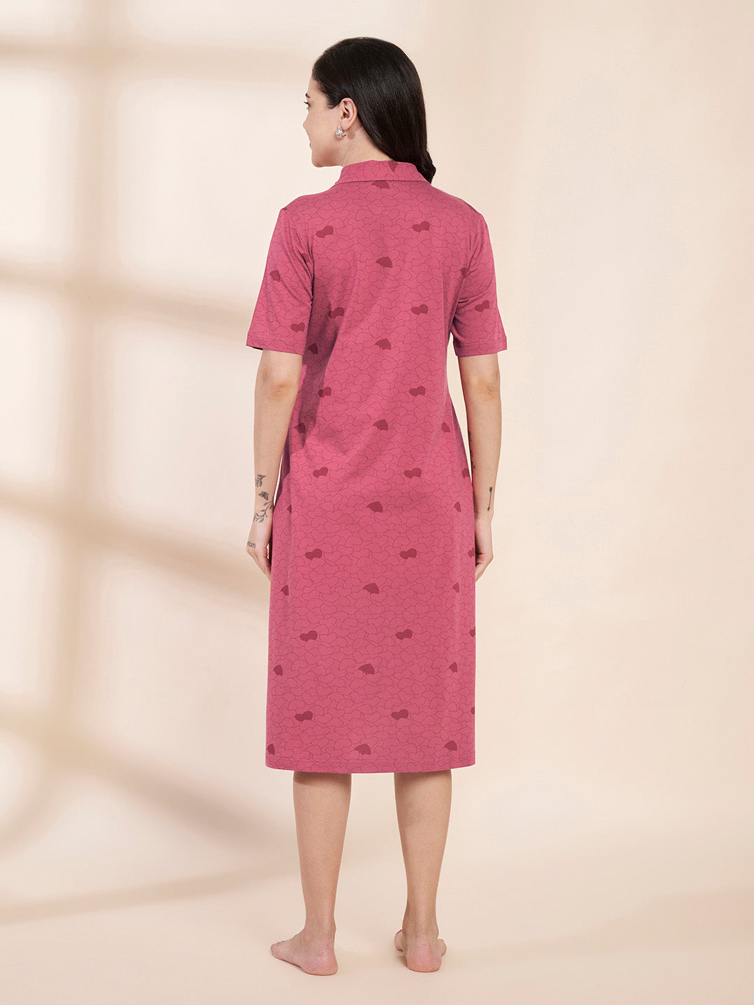 Pink Heart Hosiery Padded Nighty