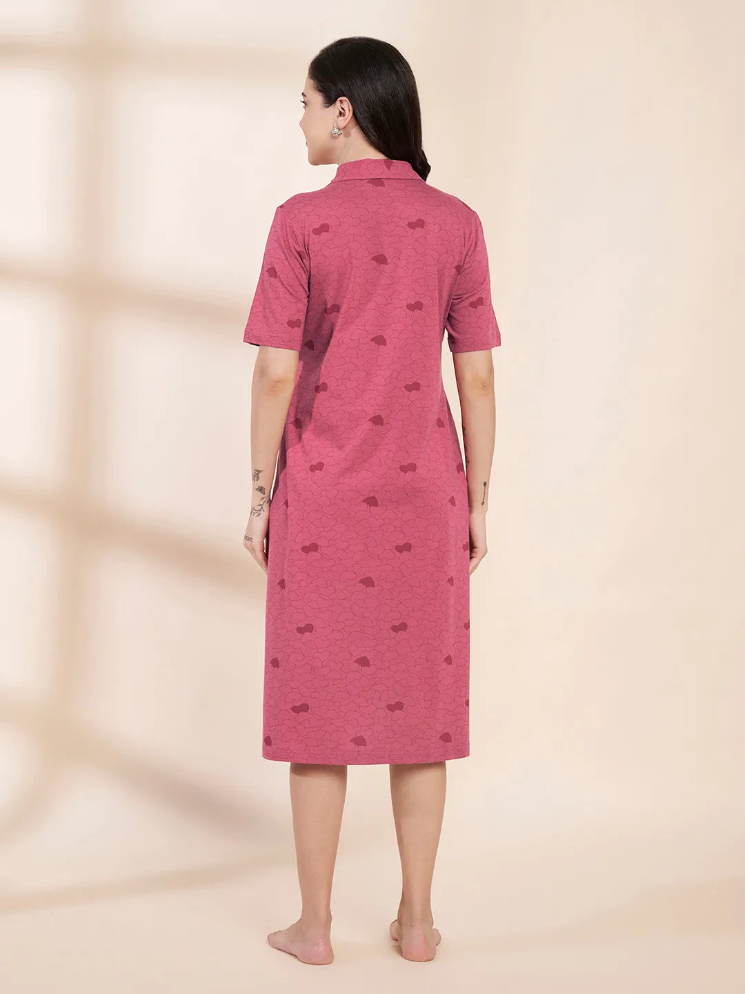 Pink Heart Hosiery Padded Nighty