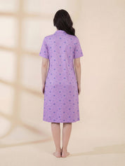 Lilac Star Print Hosiery Padded Nighty