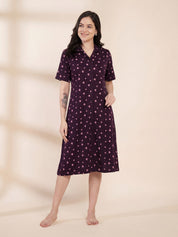 Purple Leaf Hosiery Padded Nighty