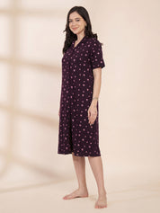 Purple Leaf Hosiery Padded Nighty