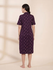 Purple Leaf Hosiery Padded Nighty