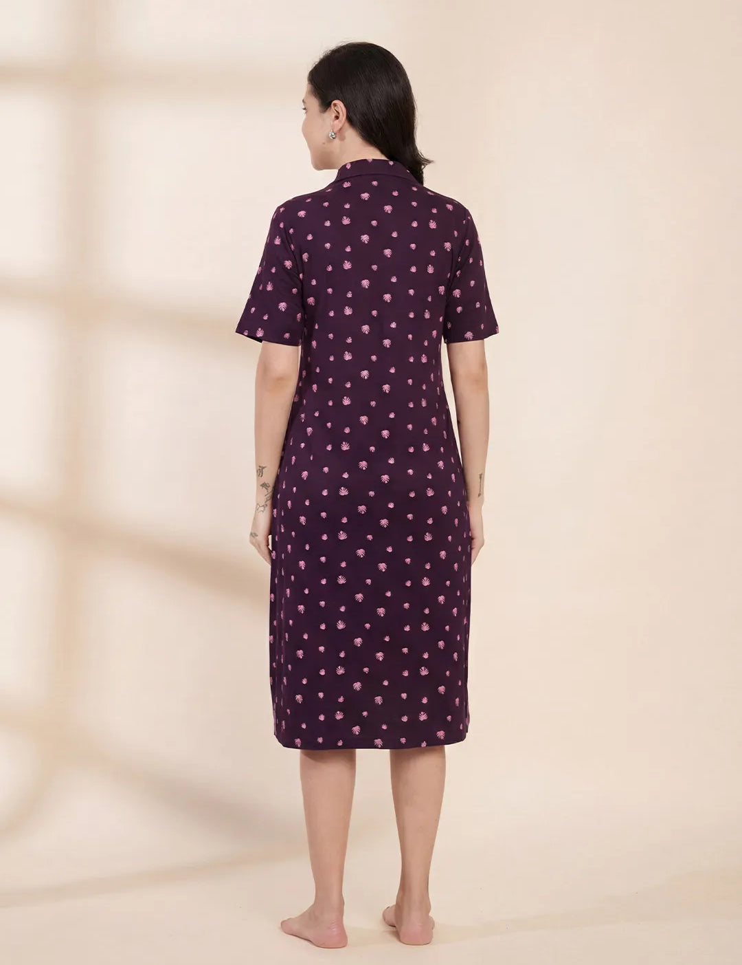 Purple Leaf Hosiery Padded Nighty