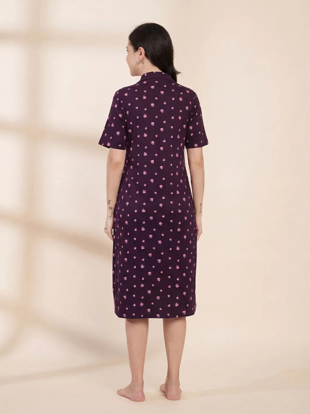 Purple Leaf Hosiery Padded Nighty