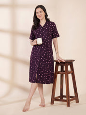 Purple Leaf Hosiery Padded Nighty