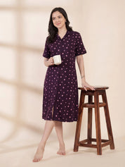 Purple Leaf Hosiery Padded Nighty