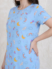 Blue Rainbow Print Hosiery Nighty