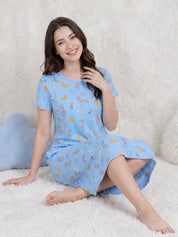Blue Rainbow Print Hosiery Nighty