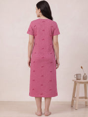 Pink Heart Print Hosiery Nighty