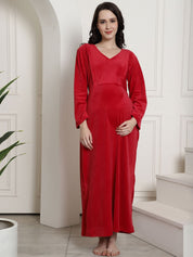 Red Velvet Maternity Nighty