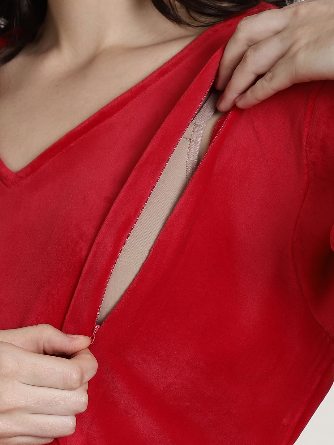 Red Velvet Maternity Nighty