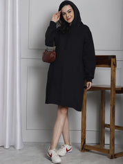 Secret Wish Black Hoodie Winter Maternity Nightdress