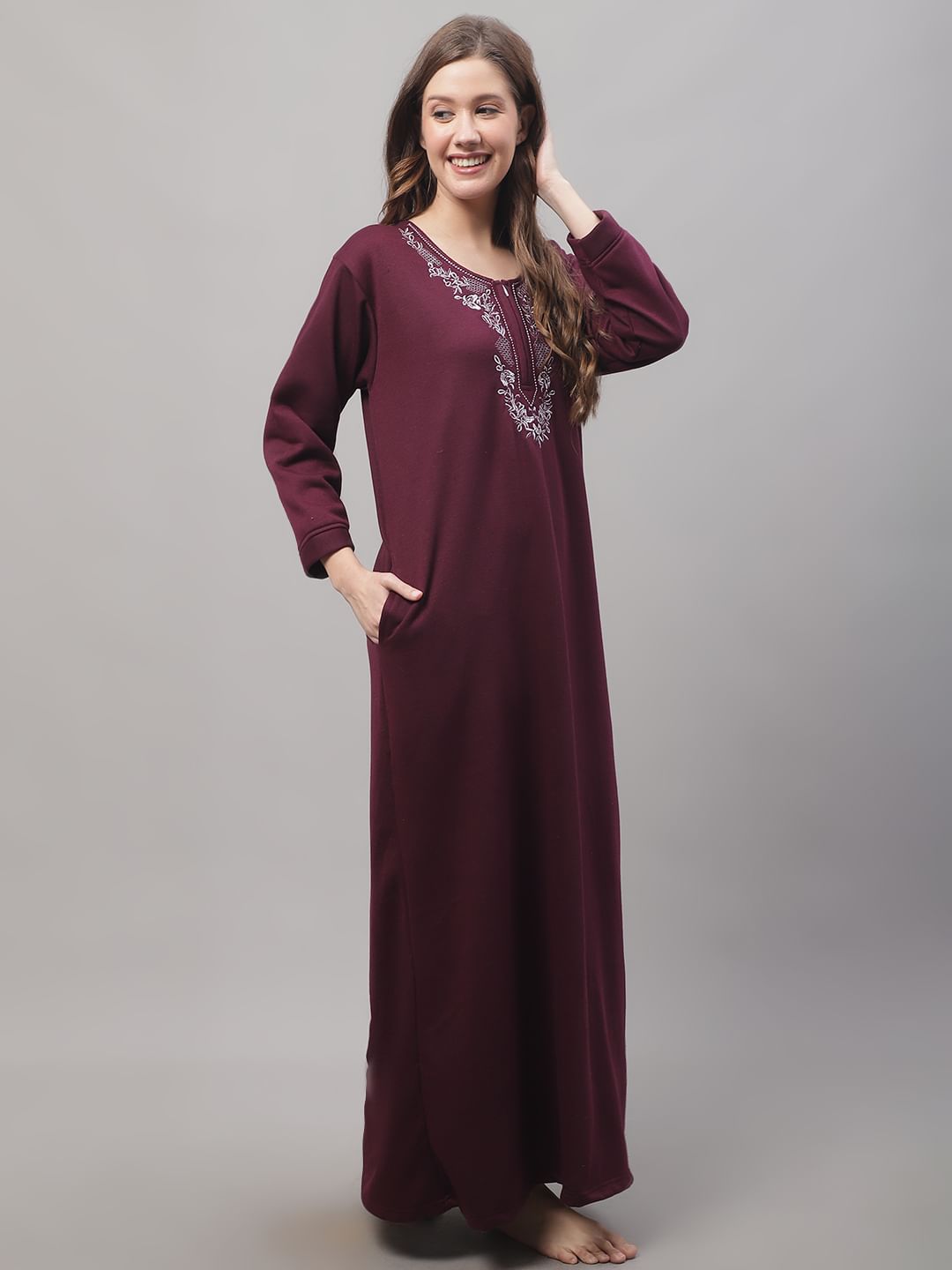 Purple Woolen Nighty