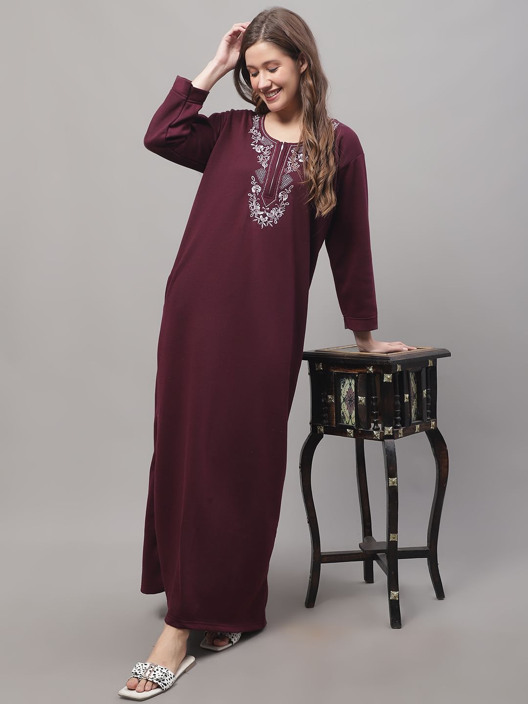 Purple Woolen Nighty