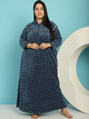 Blue Woolen Plus size Nighty