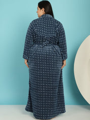 Blue Woolen Plus size Nighty