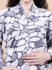 Grey Abstract Fur Winter Maternity Nighty