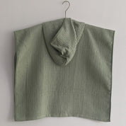 WHITEWATER KIDS ORGANIC WAFFLE HOODED PONCHO TOWEL SET - MINT