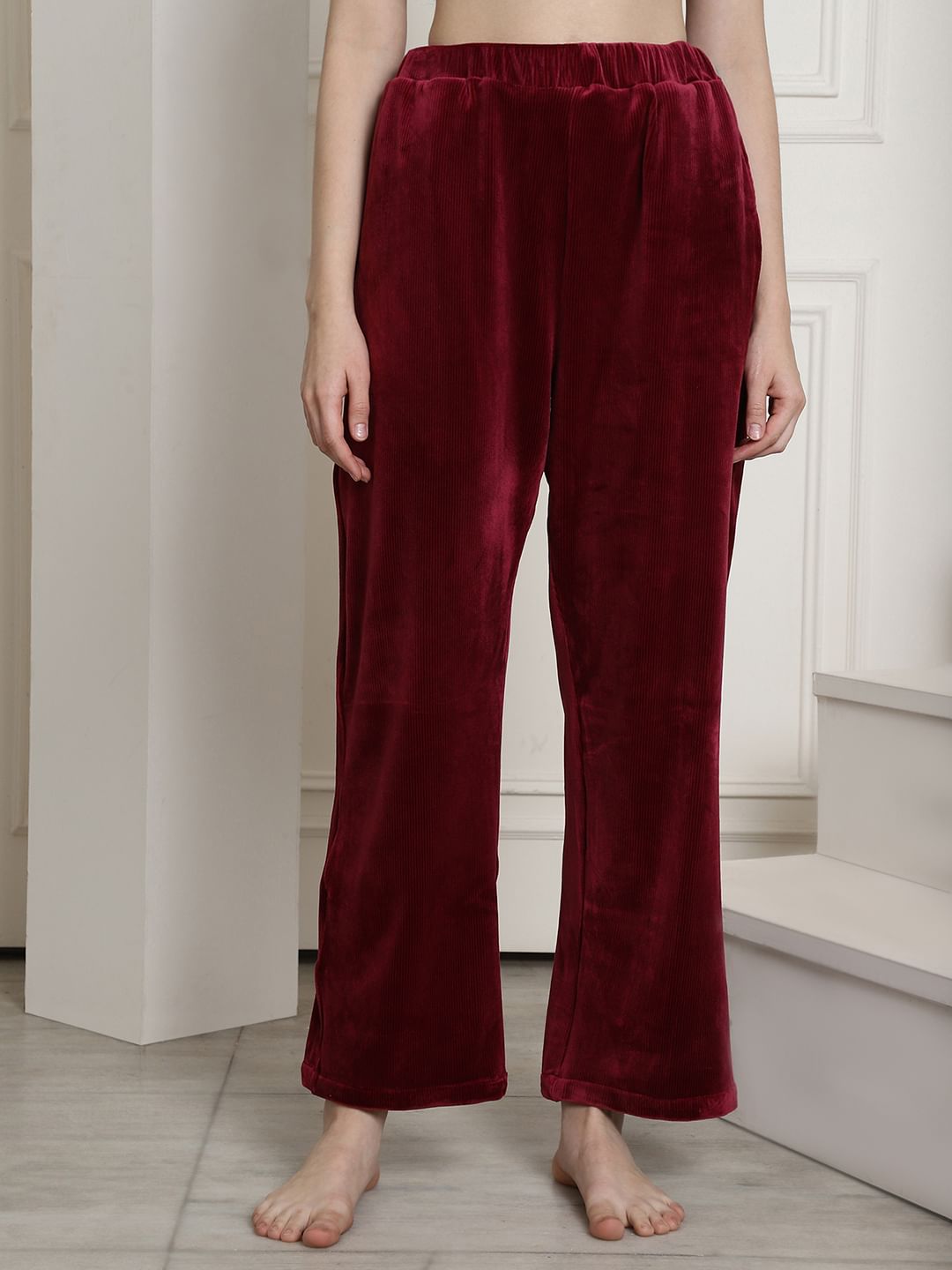 Maroon Velvet Lounge Pants