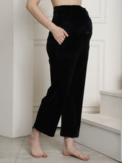 Black Velvet Maternity Lounge Pants