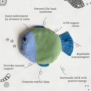 WHITEWATER KIDS ORGANIC FISH MUSTARD SEED PILLOW