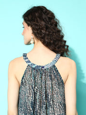 Aqua Bubble Printed Teal Swimwear CoverUp Dress