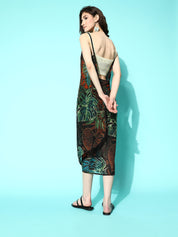 Tropical Leaf Print Swimwear CoverUp Sarong Dress