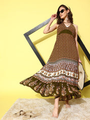 Ethnic Motifs Printed Beachwear Cover Up Dress