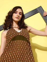 Ethnic Motifs Printed Beachwear Cover Up Dress