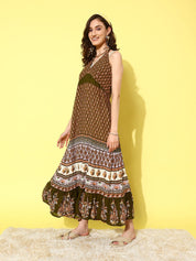 Ethnic Motifs Printed Beachwear Cover Up Dress