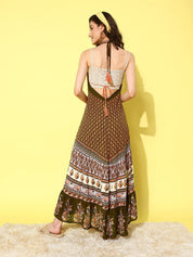 Ethnic Motifs Printed Beachwear Cover Up Dress