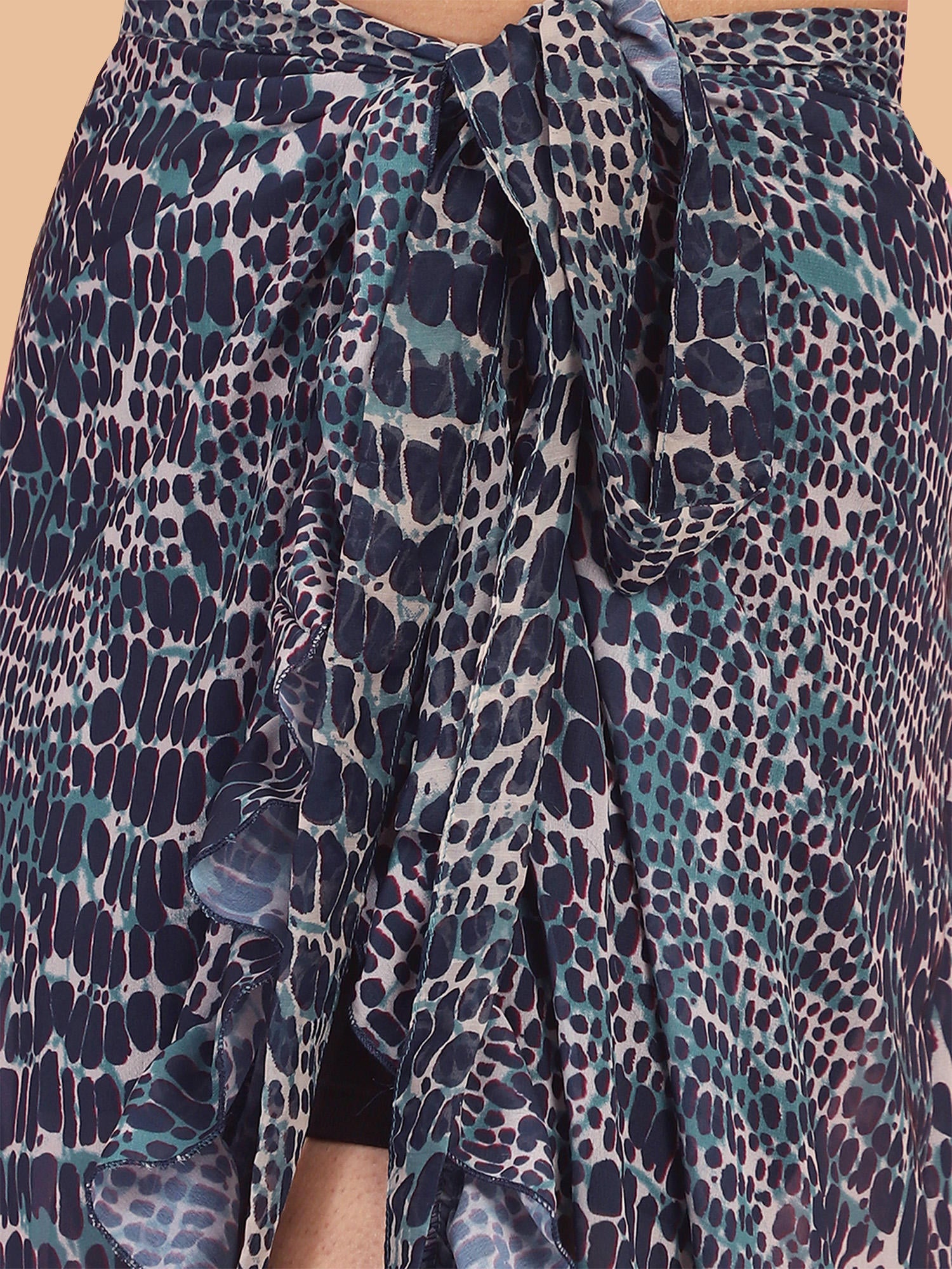 Teal Animal Print Swimwear Cover Up Sarong