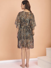 Black Swimwear Cover Up Kaftan