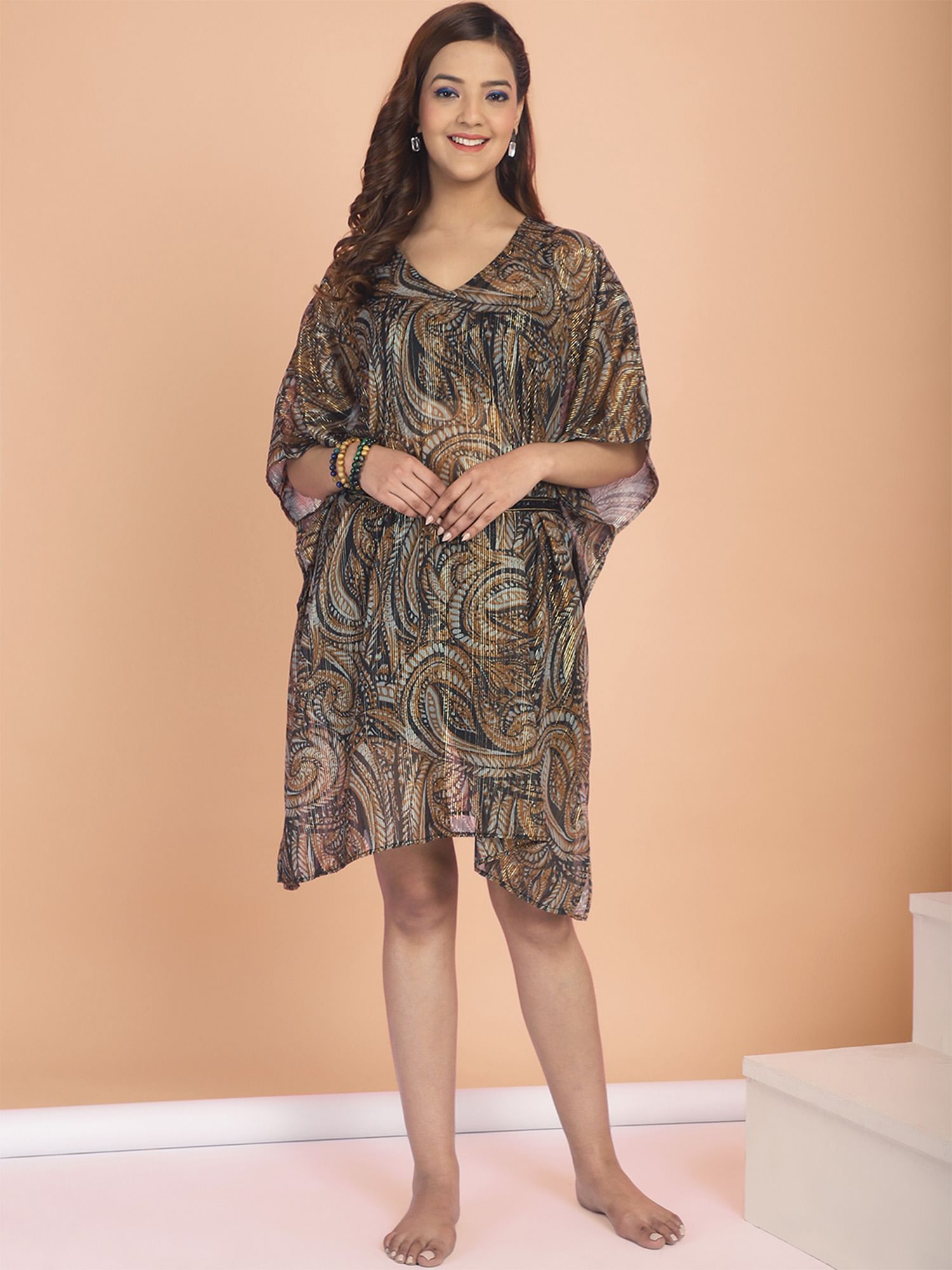 Black Swimwear Cover Up Kaftan