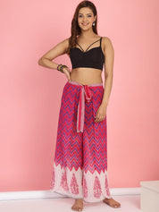 Pink Swimwear Cover-Up Wrap Pants