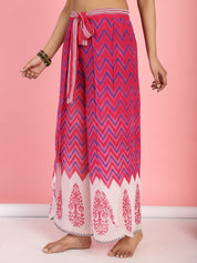 Pink Swimwear Cover-Up Wrap Pants