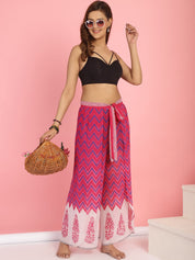 Pink Swimwear Cover-Up Wrap Pants