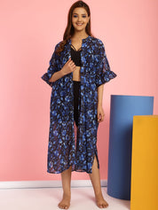 Black & Blue Cover Up Dress for Women