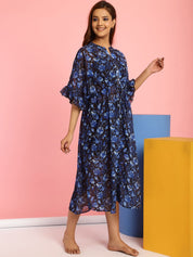 Black & Blue Cover Up Dress for Women