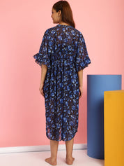 Black & Blue Cover Up Dress for Women