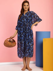 Black & Blue Cover Up Dress for Women
