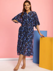 Black & Blue Cover Up Dress for Women