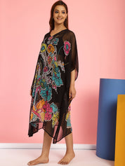 Black Swimwear Cover Up Kaftan