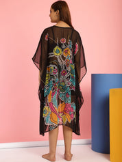 Black Swimwear Cover Up Kaftan