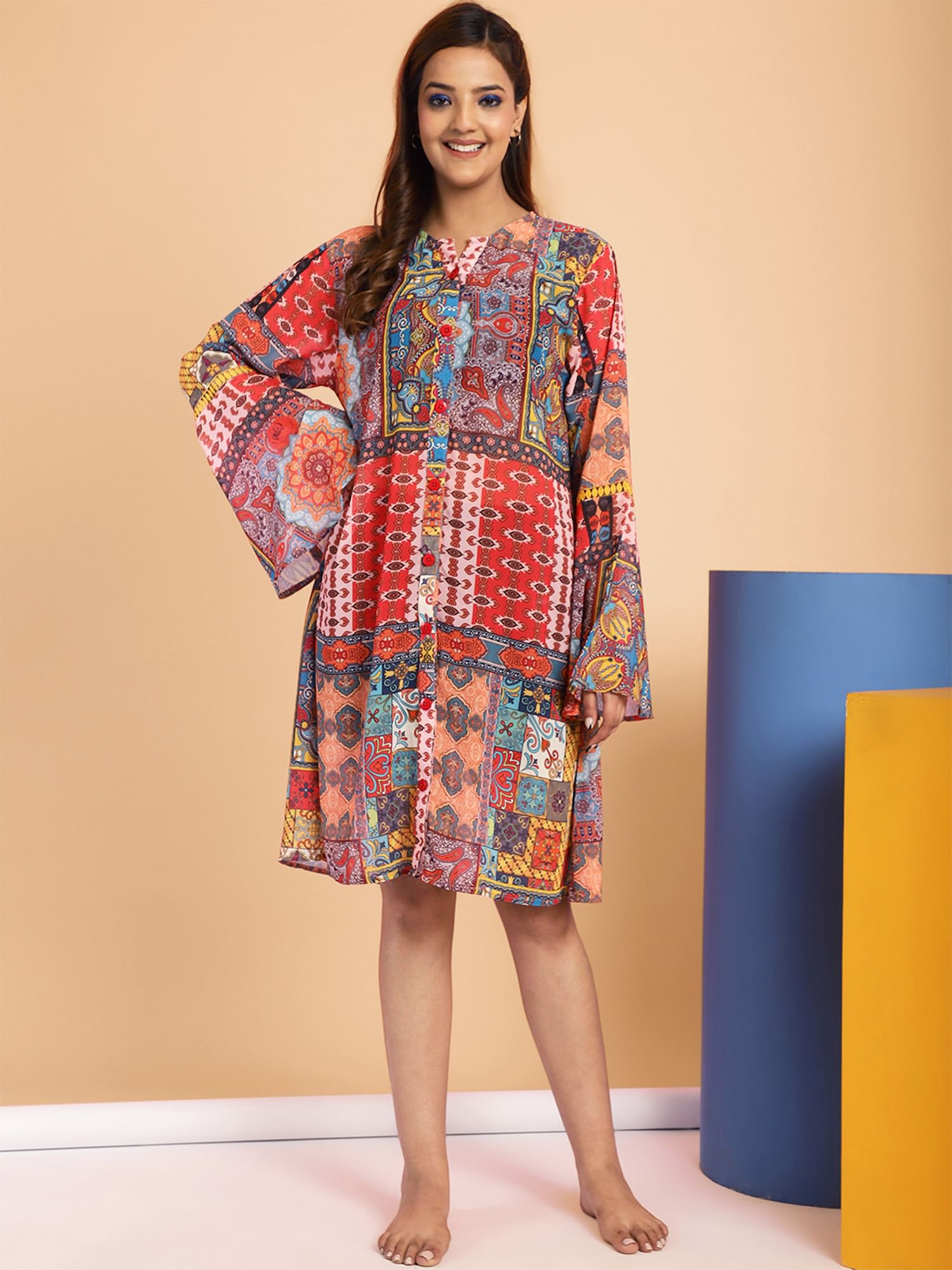 Multi Swimwear Cover Up Dress