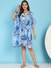 Blue Swimwear Cover Up Kaftan