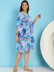 Blue Swimwear Cover Up Kaftan