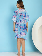 Blue Swimwear Cover Up Kaftan