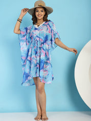 Blue Swimwear Cover Up Kaftan